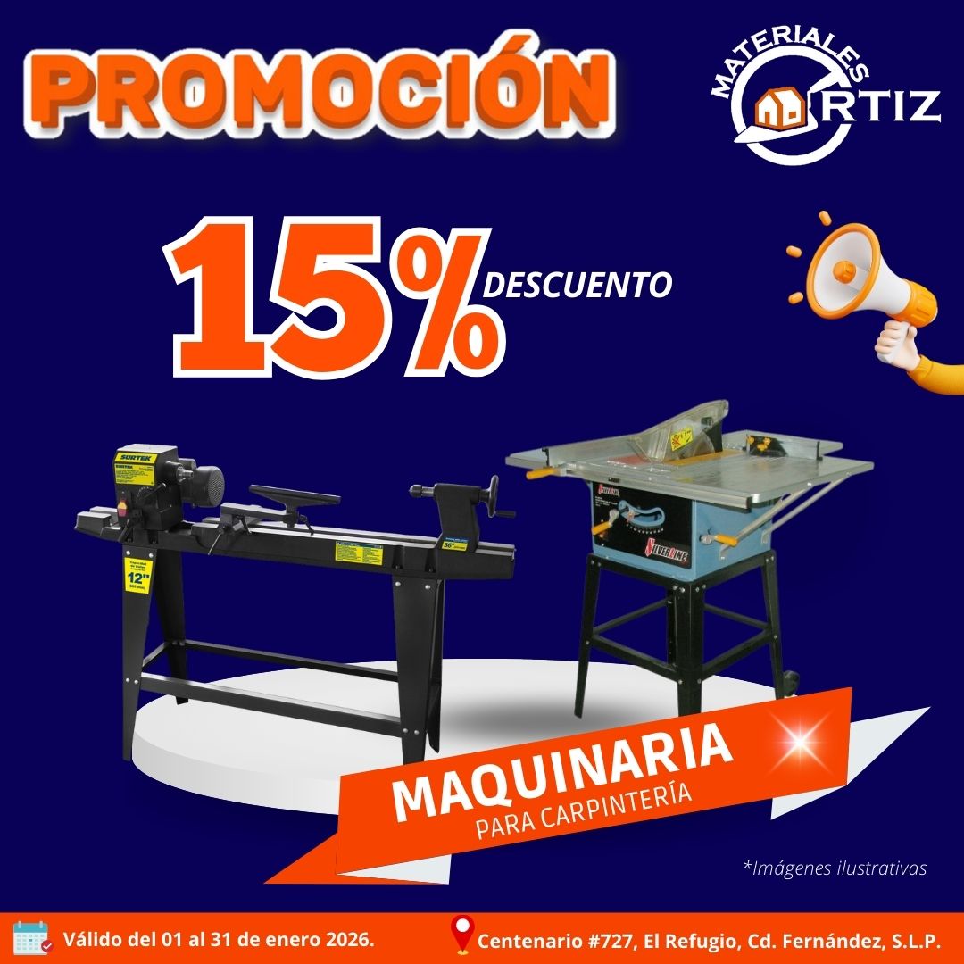 15% DE DESCUENTO EN MAQUINARIA PARA CARPINTERÍA