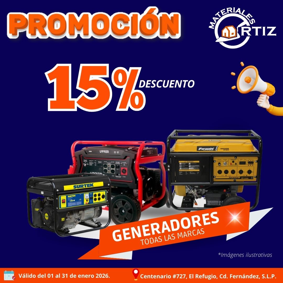 15% DESCUENTO EN GENERADORES
