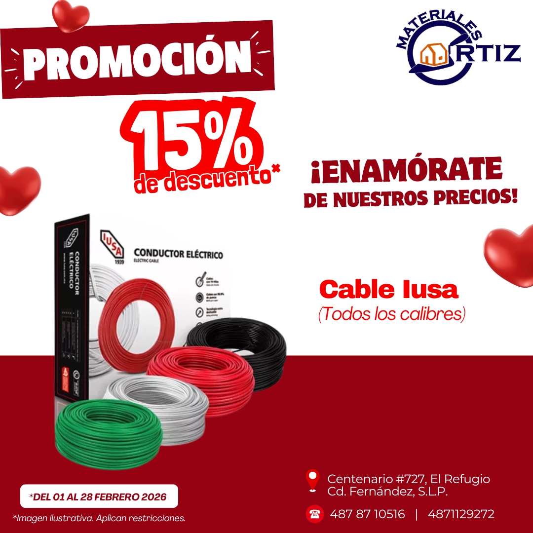 15% DESCUENTO CABLE IUSA